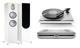 Roksan Attessa Streaming Amplifier + TURNTABLE + MONITOR AUDIO SILVER 500